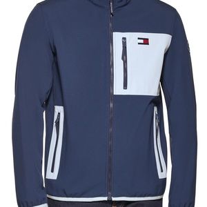 TOMMY HILFIGER Stand Collar Mixed Media Jacket